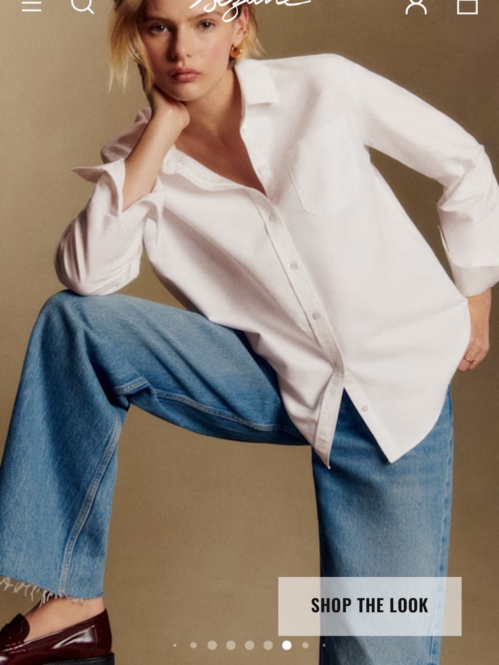 Sezane Tomboy Shirt in White